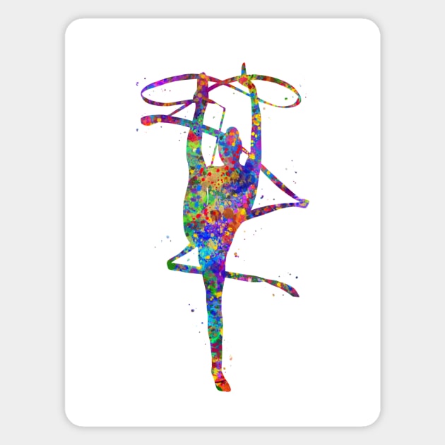 Rhythmic gymnastics ribbon Magnet by Yahya Art